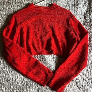 Orange Cropped Sweater